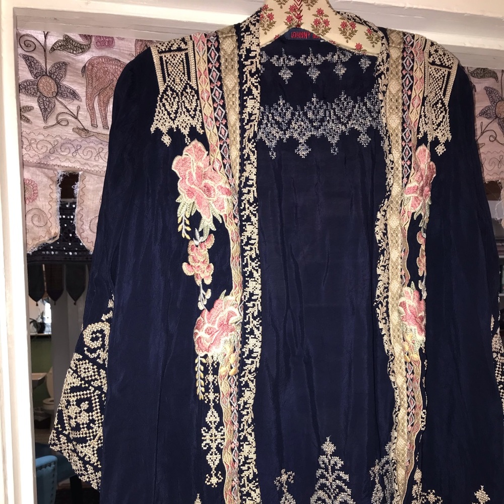 Johnny Was Helena Navy Blue Kimono